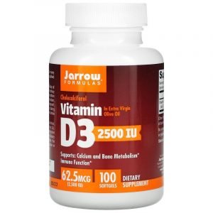 Jarrow Formulas, Vitamina D3, Colecalciferolo, 62.5 mcg (2,500 IU)