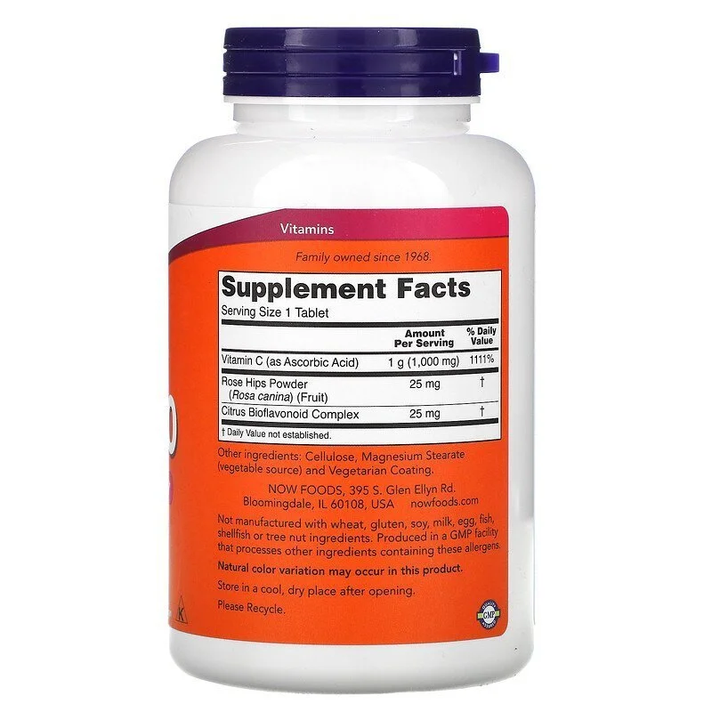 Now Foods, Vitamina C-1000, Con Rosa Canina e Bioflavonoidi, - immagine 2