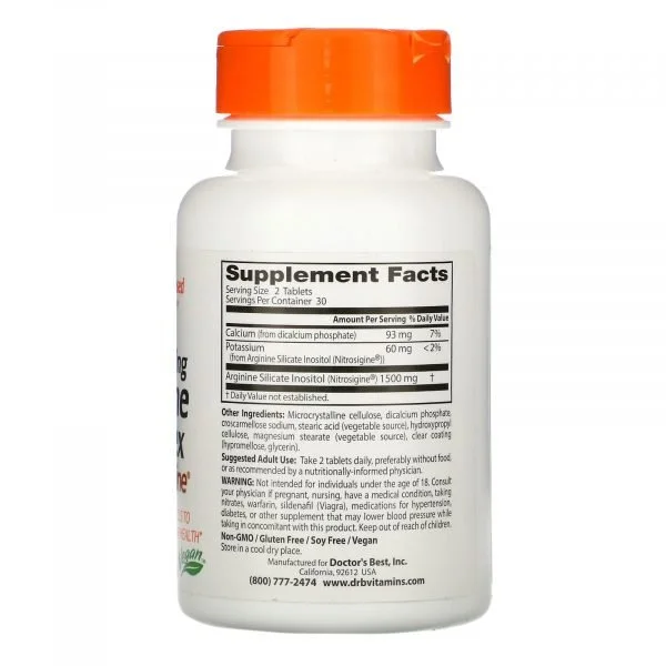 Doctor's Best, Complesso di Arginina con Nitrosigine, 750 mg - immagine 2